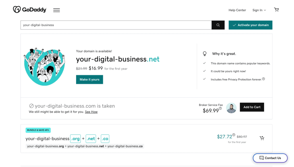 GoDaddy: Domain Search Your-Digital-Business.net
