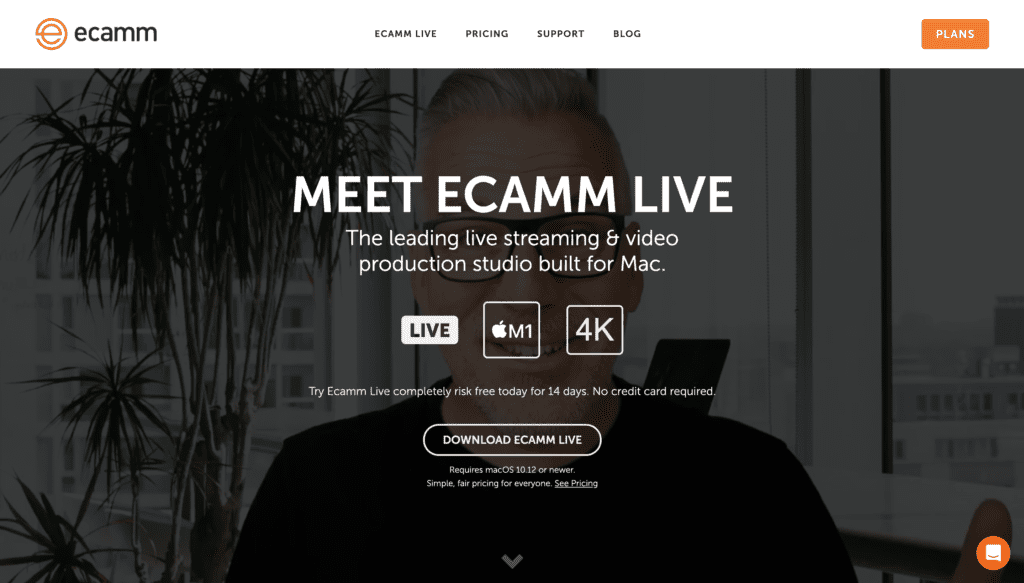 Ecamm Live Homepage