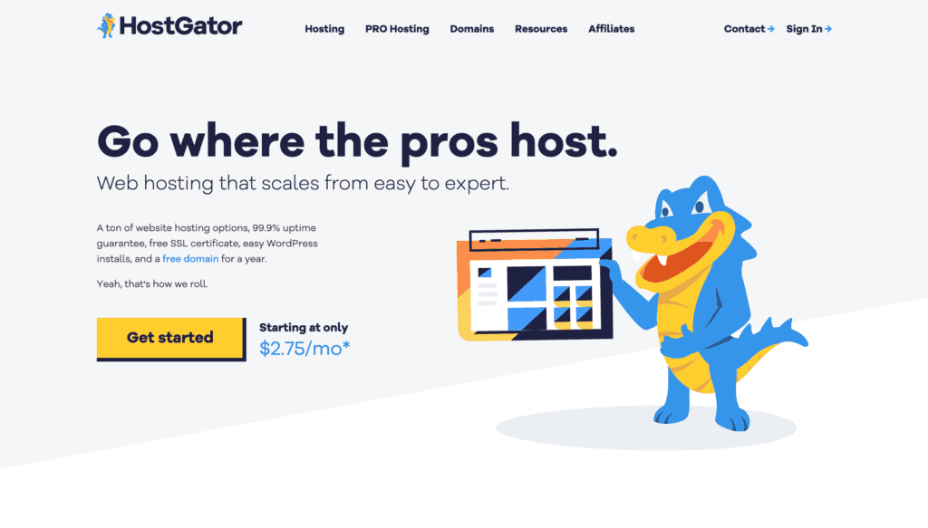 HostGator Homepage