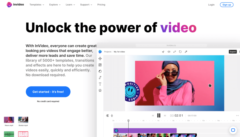 InVideo Homepage