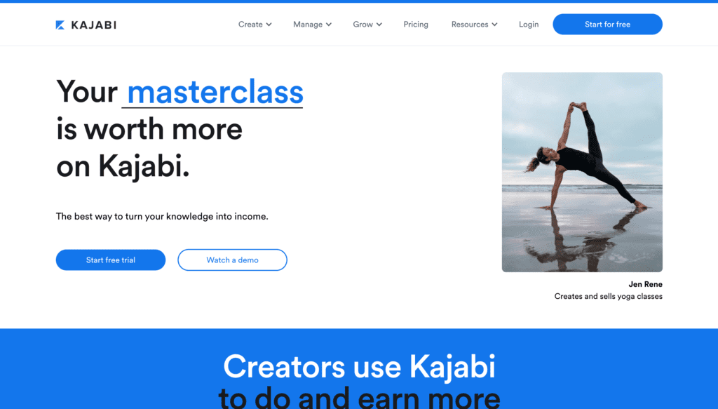 Kajabi Homepage