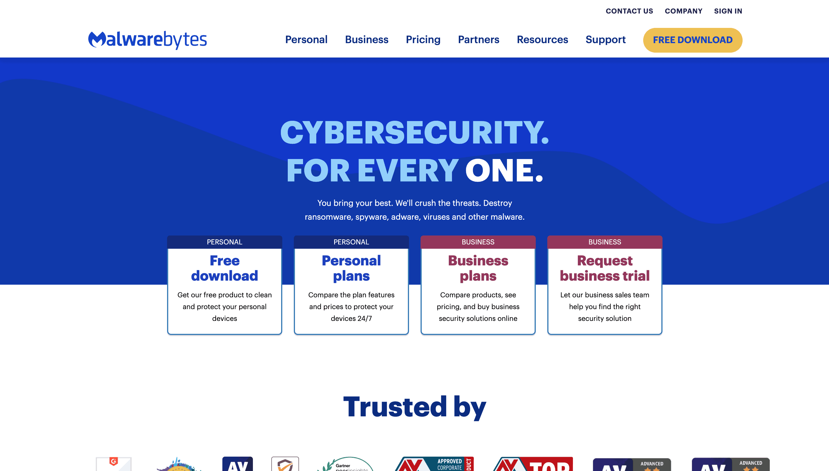 Malewarebytes Homepage
